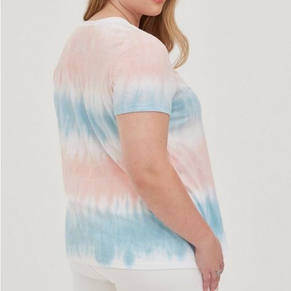 Torrid Pink and Blue Vintage Triblend Crew Neck Short Sleeve Tee - Picture 3 of 5
